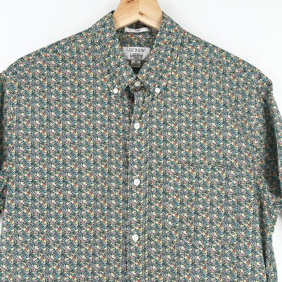 J Crew X Liberty Fabric Button Up Shirt Medium Slim Floral Art Colorful Preppy - Picture 2 of 8